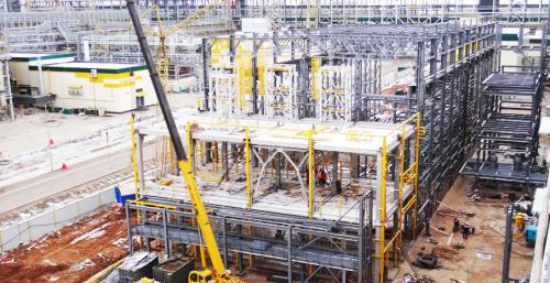 Errichtung des Hydrotreatingabschnitts für Dieselkraftstoff